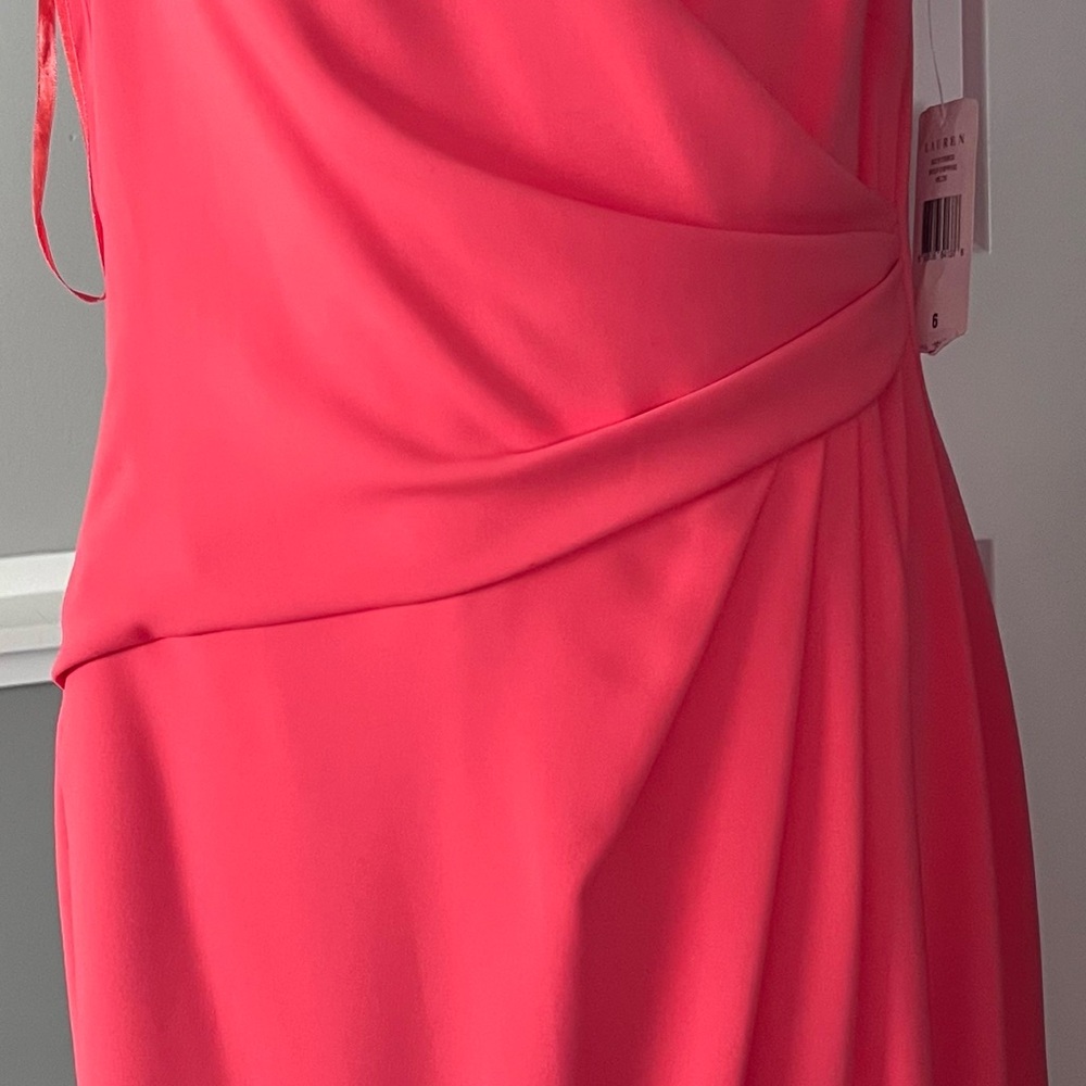 Ralph Lauren Pink Asymmetrical One Shoulder Dress
